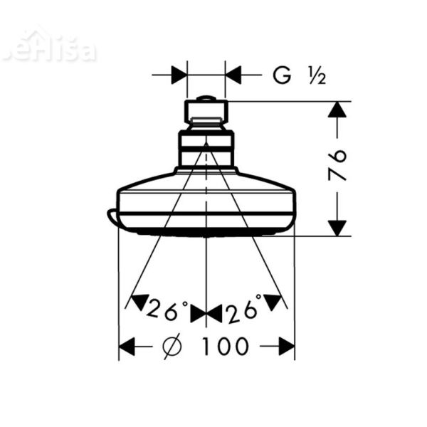 Pršna glava Croma 100 Vario krom HANSGROHE 27441000

