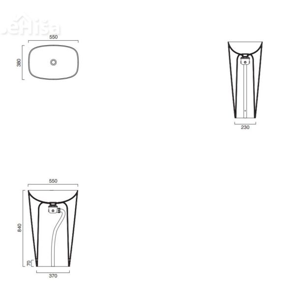 Samostoječi umivalnik Green 55x38 CATALANO 1FRGRLX00
