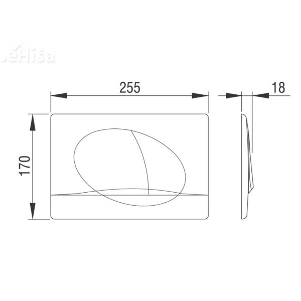 Aktivirna tipka za dvokoličinsko splakovanje Selenite Duo sijajni krom LIV 195872
