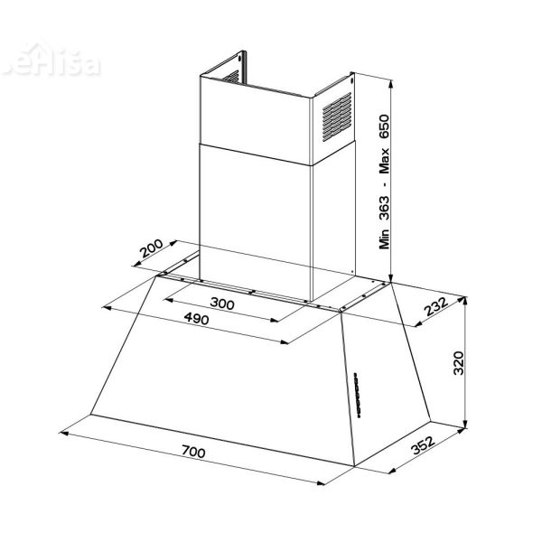Stenska rustikalna kuhinjska napa CHLOE EV8  DG MATT A70 FABER 7612981813949
