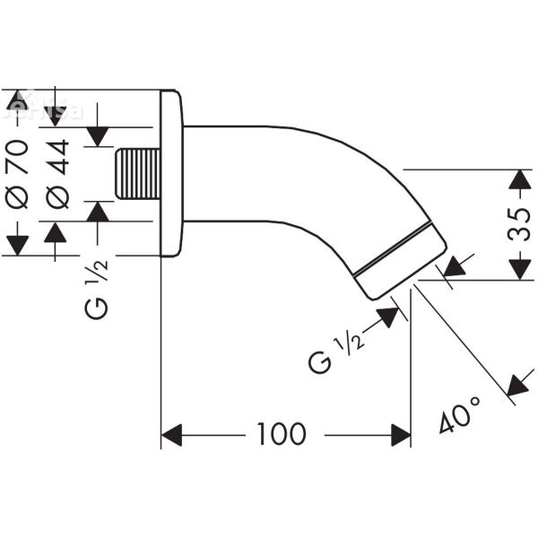 Stenska tuš ročka krom 10 cm HANSGROHE 27438000
