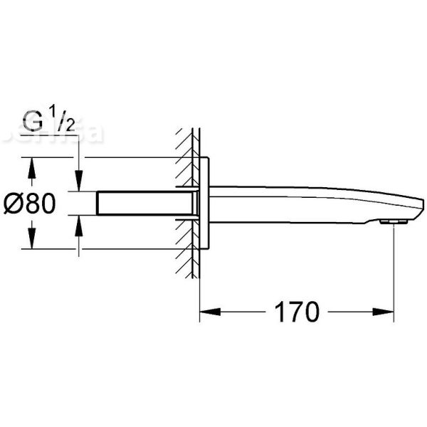 Stenski izliv za kad Eurostyle Cosmopolitan GROHE 13276002
