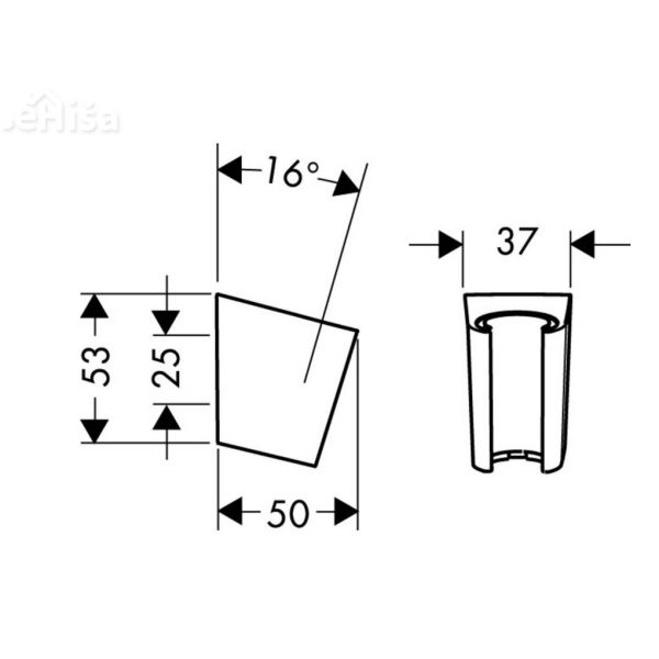 Stenski nosilec za tuš ročko Porter S krom HANSGROHE 28331000
