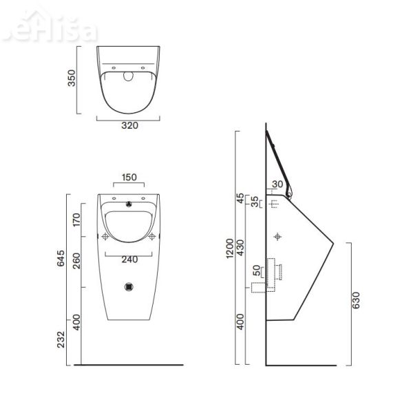 Stenski pisoar Comfort 64 35x32 CATALANO 0932640001
