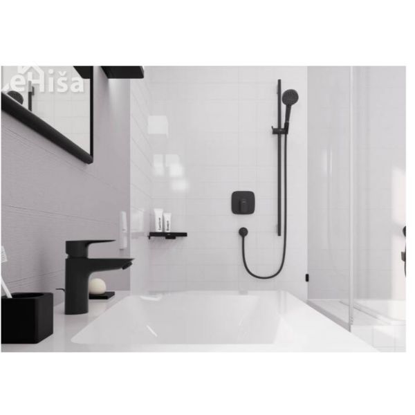 Stenski priključek FixFit E črna mat HANSGROHE 26457670
