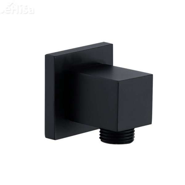 Stenski priključek za tuš cev SQ črna UNITAS 12214B
