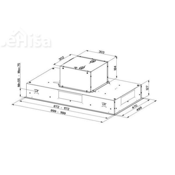 Stropna vgradna kuhinjska napa HEAVEN 2.0 EV8  X 120 FABER 7612981197339
