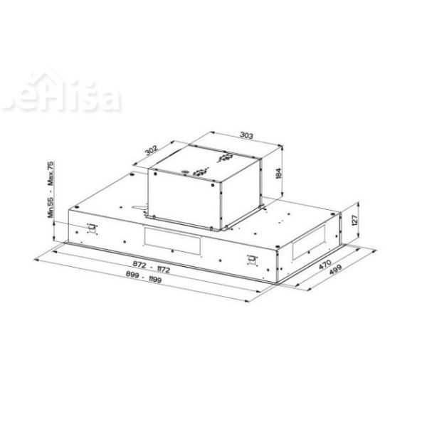 Stropna vgradna kuhinjska napa HEAVEN 2.0 EV8  X 90 FABER 7612981197322
