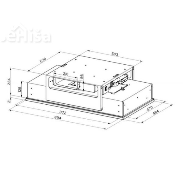 Stropna vgradna kuhinjska napa INSIDE UP IX A90 FABER 7612985839570

