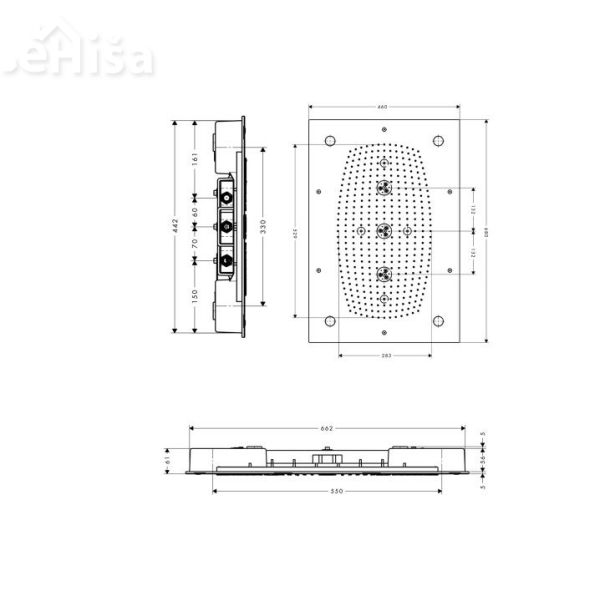 Stropna vgradna prha nadglavna prhaRaindance Rainmaker 680/460 HANSGROHE 28418000
