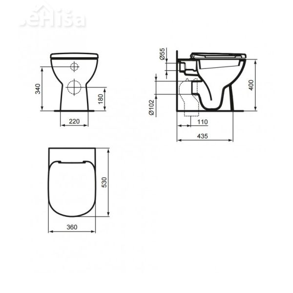 Talna WC školjka GEMMA2 CERAMICA DOLOMITE J523101
