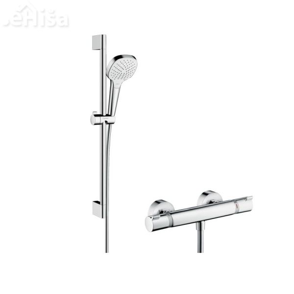 Termostatski stenski tuš komplet Croma Select E 65 cm bela-krom HANSGROHE 27081400
