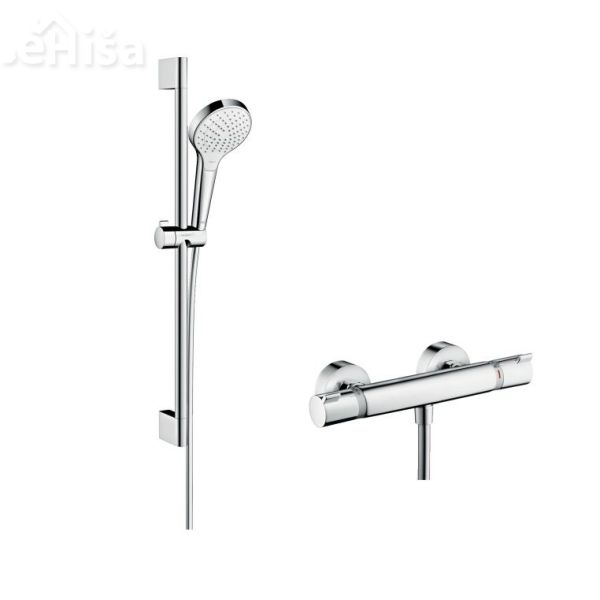 termostatski-stenski-tus-komplet-croma-select-s-65-cm-bela-krom-hansgrohe-27013400