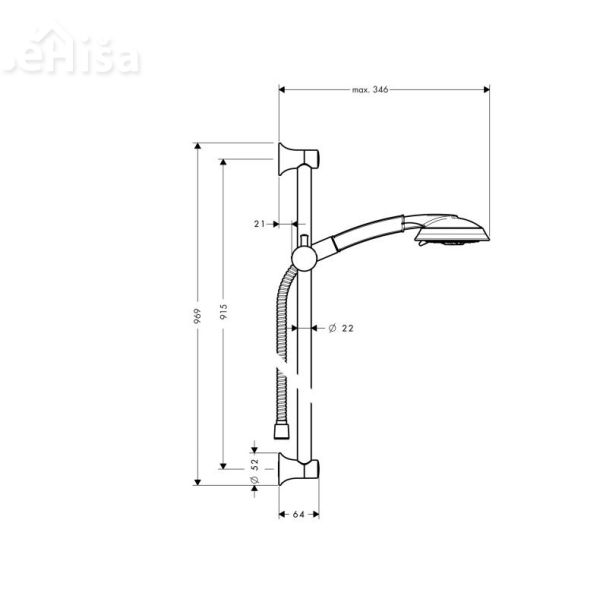Termostatski tuš komplet Raindance Classic 100 krom HANSGROHE 27841000
