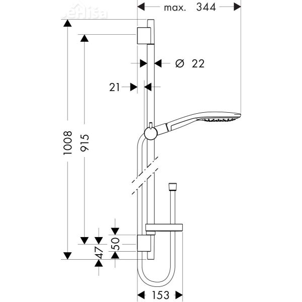 Termostatski tuš komplet Raindance Select S 150 krom HANSGROHE 27803000
