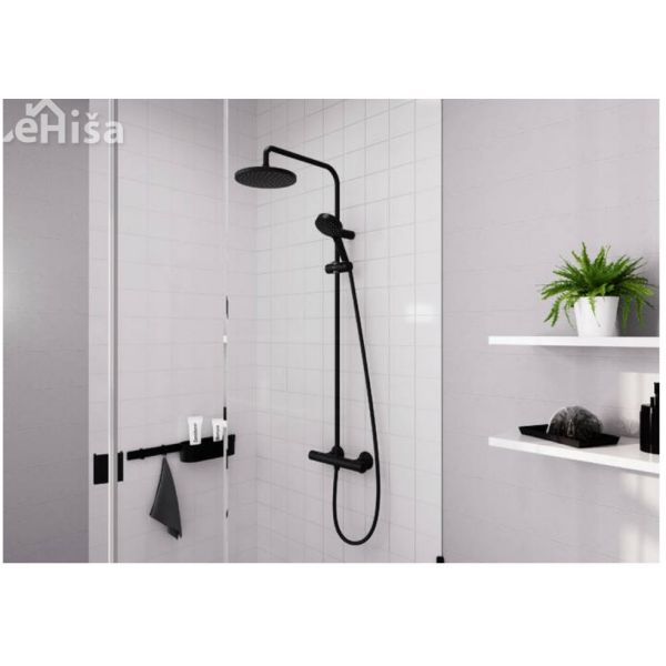 Termostatski tuš set z nadglavno prho Vernis Blend 200 črna mat HANSGROHE 26276670
