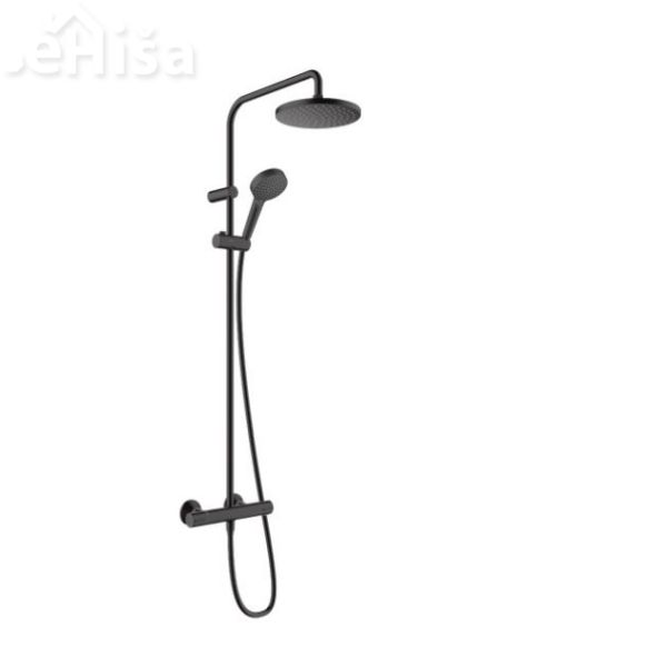 Termostatski tuš set z nadglavno prho Vernis Blend 200 črna mat HANSGROHE 26276670
