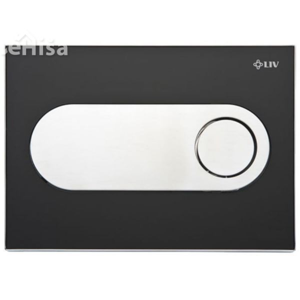 Tipka za dvokoličinsko splakovanje Zircon črna pleksi LIV 73601
