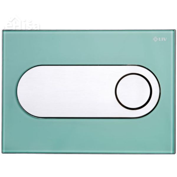 Tipka za dvokoličinsko splakovanje Zircon zelena steklo LIV 229458

