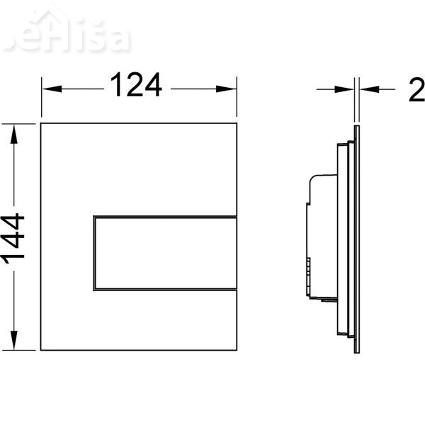 Tipka za splakovanje pisoarja Square inox TECE 9242810
