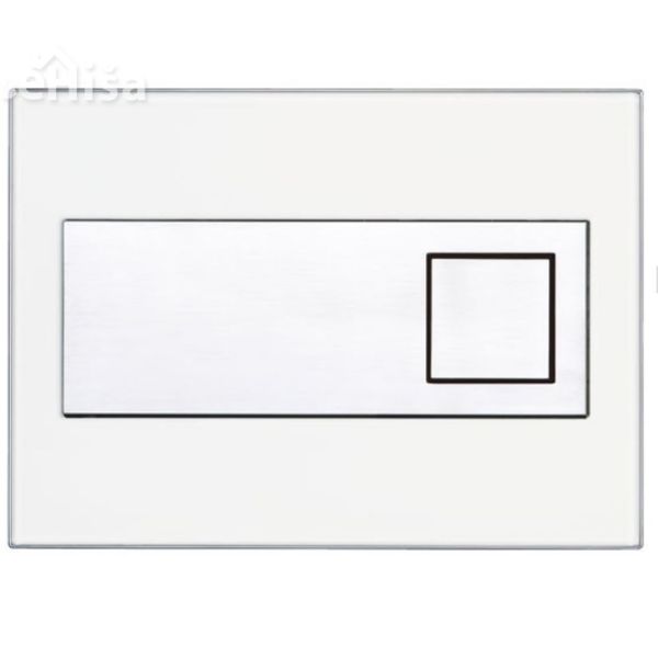 Tipka za splakovanje Ruby bela steklo LIV 229455
