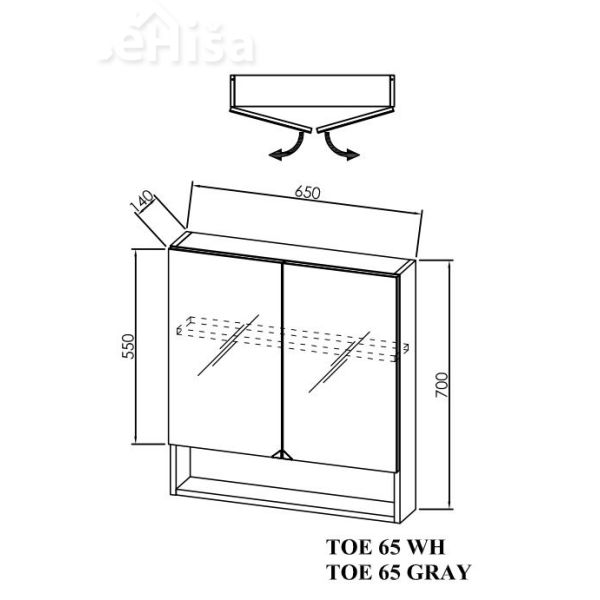 Omarica z umivalnikom in vrati Evelin OUE 55 cm KOLPA SAN
