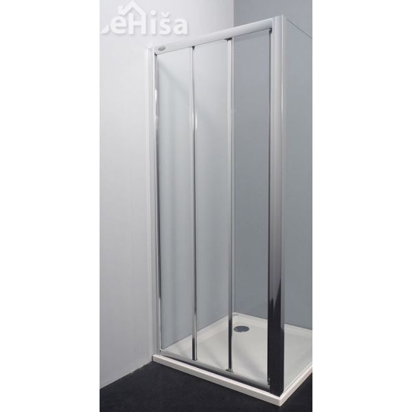 Tridelna tuš vrata TV3D/S 80/K Luna 100 cm kaljeno steklo z silver brill profili KOLPA-SAN 510670
