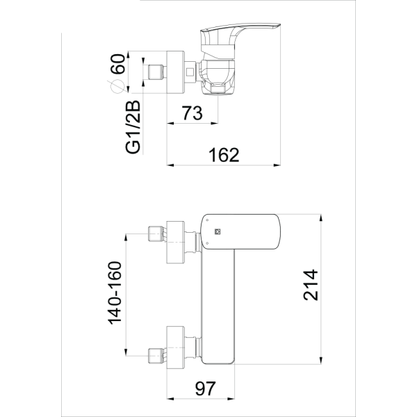 Tuš armatura Elite e40B black UNITAS 00485B
