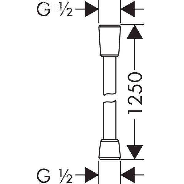 Tuš cev 125 cm krom HANSGROHE 28272000
