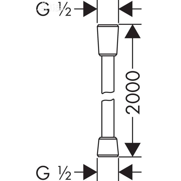 Tuš cev Isiflex 200 cm krom HANSGROHE 28274000
