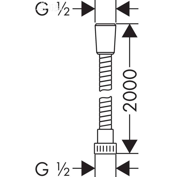 Tuš cev Metaflex 200 cm krom HANSGROHE 28264000
