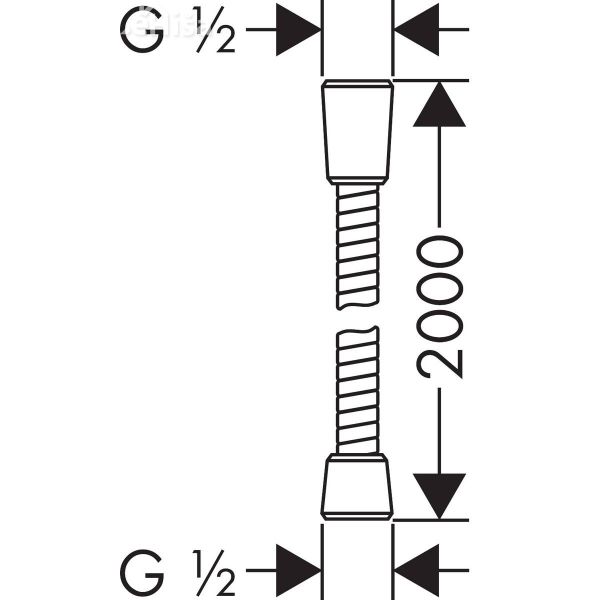 Tuš cev Sensoflex 200 cm krom HANSGROHE 28134000
