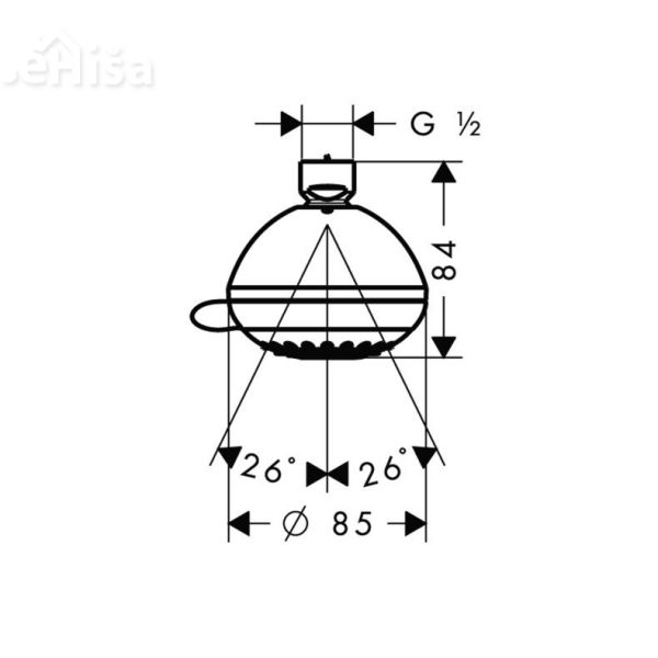 Tuš glava Crometta 85 krom HANSGROHE 28424000

