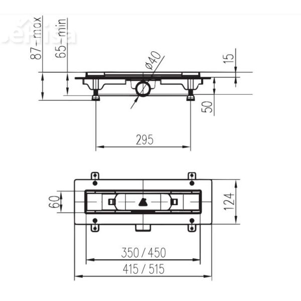 Tuš kanaleta iz nerjavnega jekla z rešetko ROUND 350 mm LIV 674741
