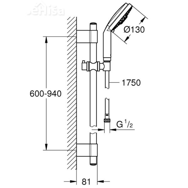 Tuš komplet Rainshower Cosmopolitan 130 GROHE 28762001
