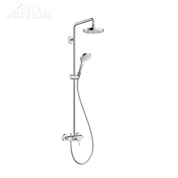 Tuš set z nadglavno prho in ročko Croma Select S 180 bela-krom HANSGROHE 27255400
