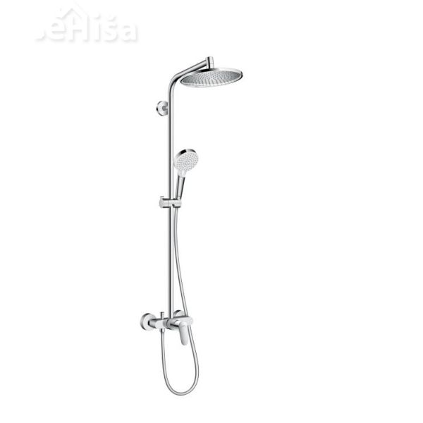 Tuš set z nadglavno prho in ročko Crometta S 240 krom HANSGROHE 27269000
