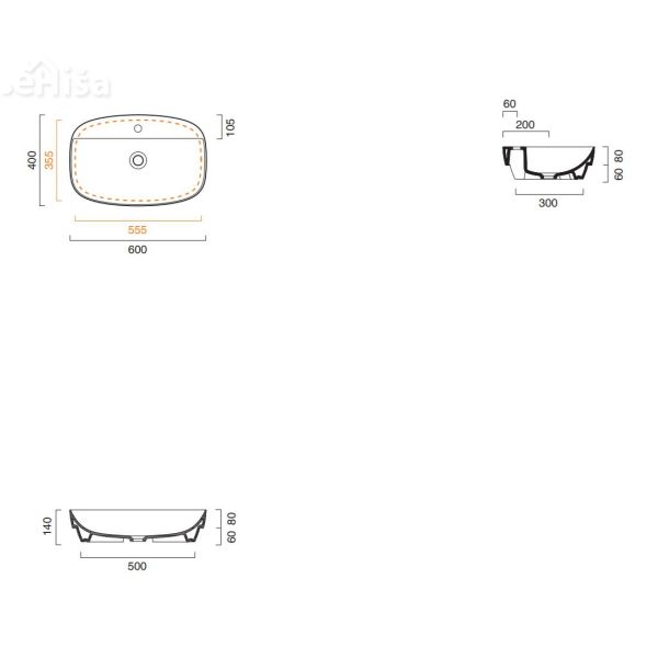 Umivalnik Green LUX 60x40 CATALANO 160GRLXN00
