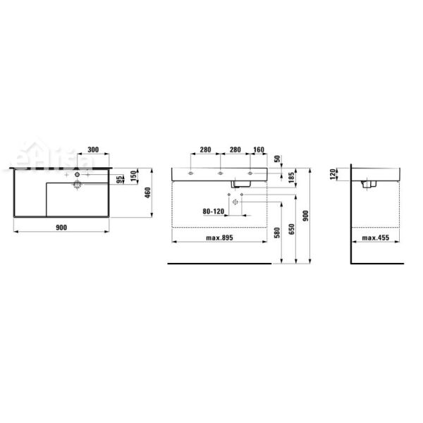 Umivalnik KARTEL 90 LAUFEN 810339
