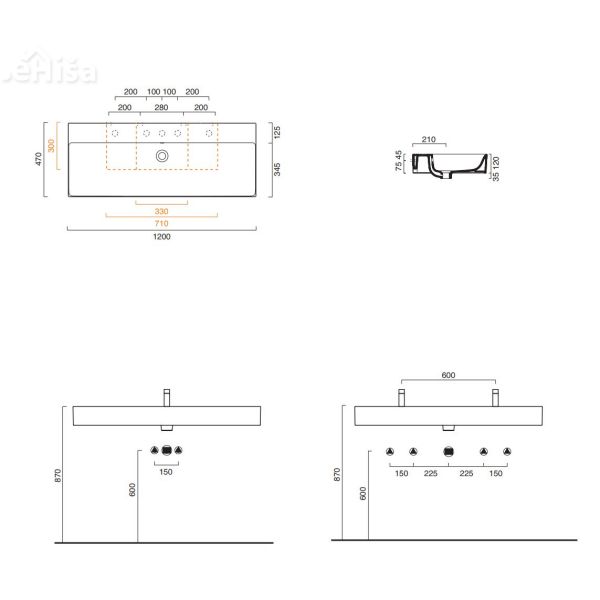 Umivalnik Premium 120x47 CATALANO 0221200001