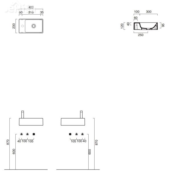 Umivalnik Premium 40x23 CATALANO 14023VE00
