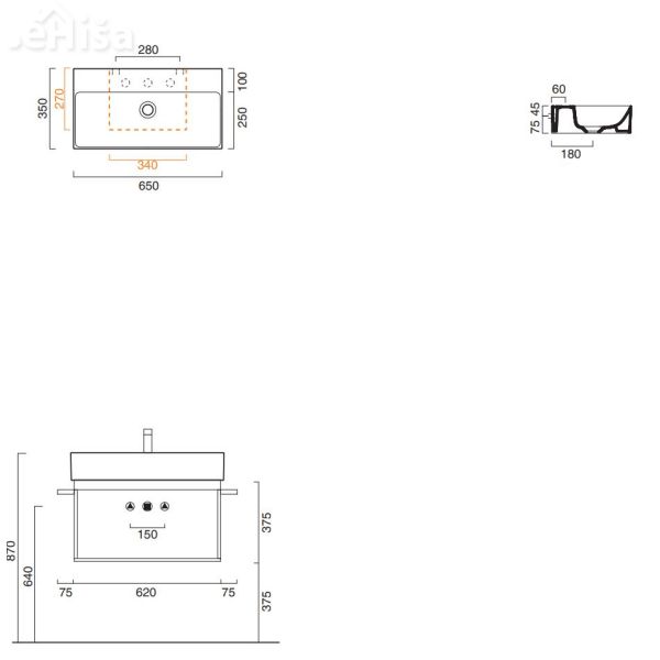 Umivalnik Premium 65x35 CATALANO 16535ZP00
