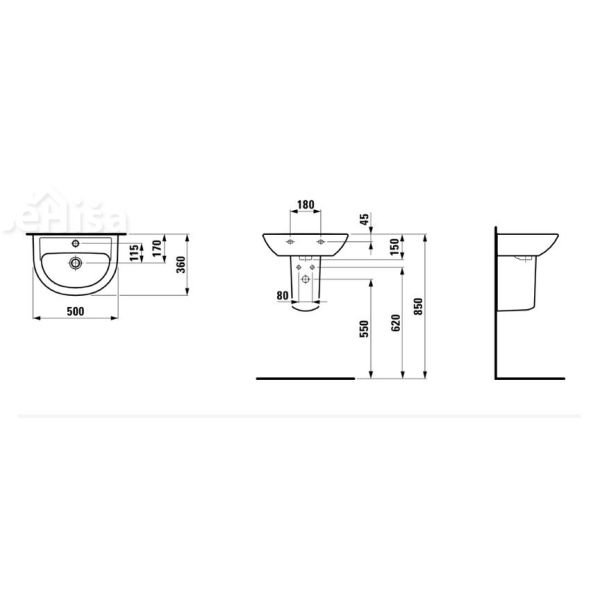 Umivalnik PRO LAUFEN 815953
