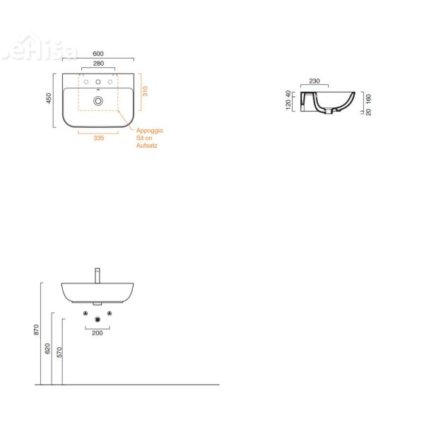 Umivalnik Sfera 60x45 CATALANO 160BSF00
