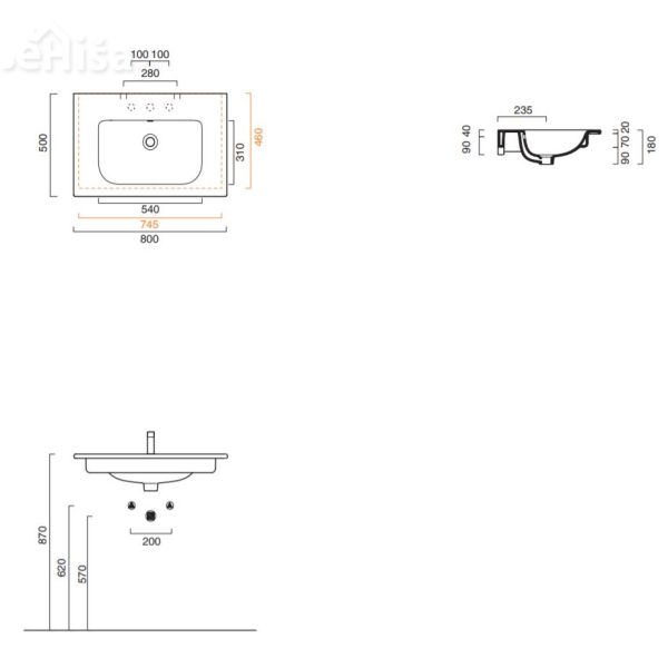 Umivalnik Sfera 80x50 CATALANO 180SFN00
