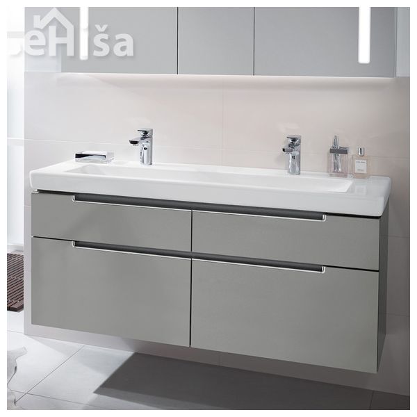 Umivalnik z dvema luknjama za dve armaturi SUBWAY 2.0 VANITY 130x47 cm white alpin VILLEROY & BOCH
