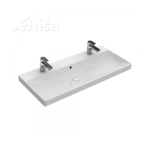 Umivalnik za dve armaturi AVENTO 100x47 cm white alpin VILLEROY & BOCH
