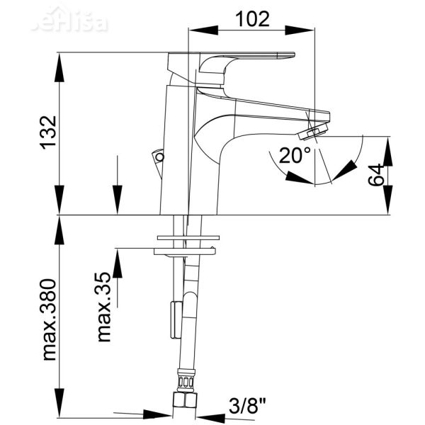 Umivalniška enoročna armatura Infinity i10 samo armatura UNITAS 00004
