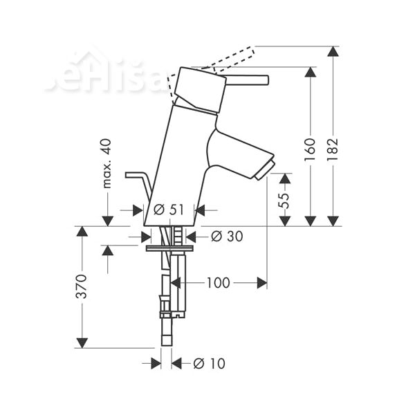 Umivalniška enoročna armatura Talis S krom HANSGROHE 32020000
