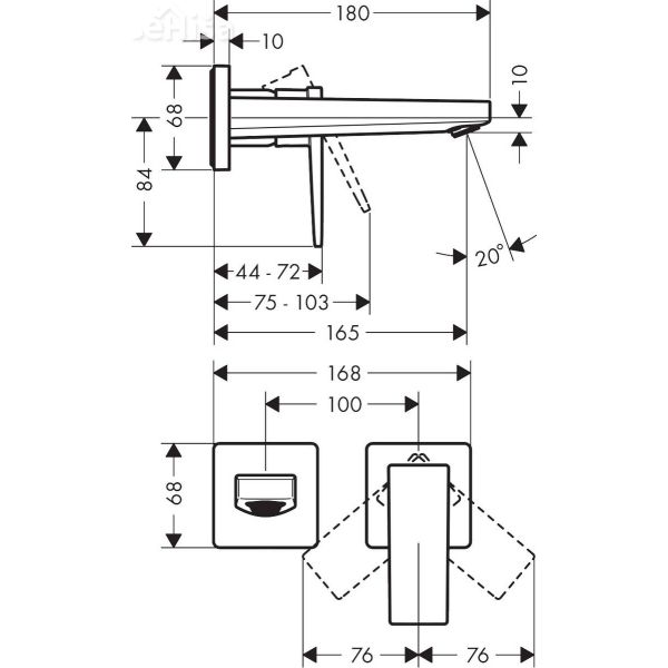Umivalniška nadometna stenska armatura Metropol 16,5 cm krom HANSGROHE 32525000
